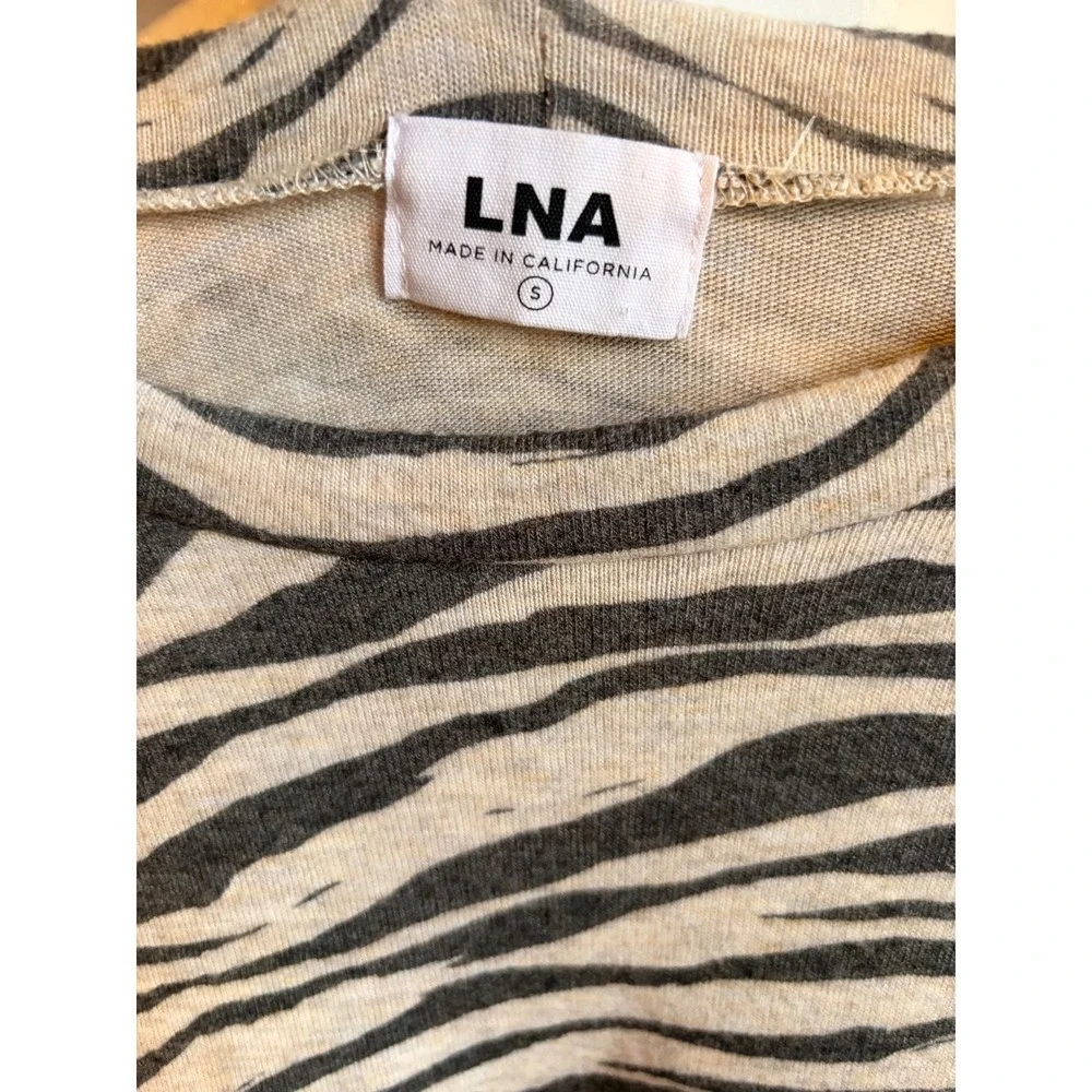 LNA Brushed Zebra Vintage‎ Raglan Top SZ sm